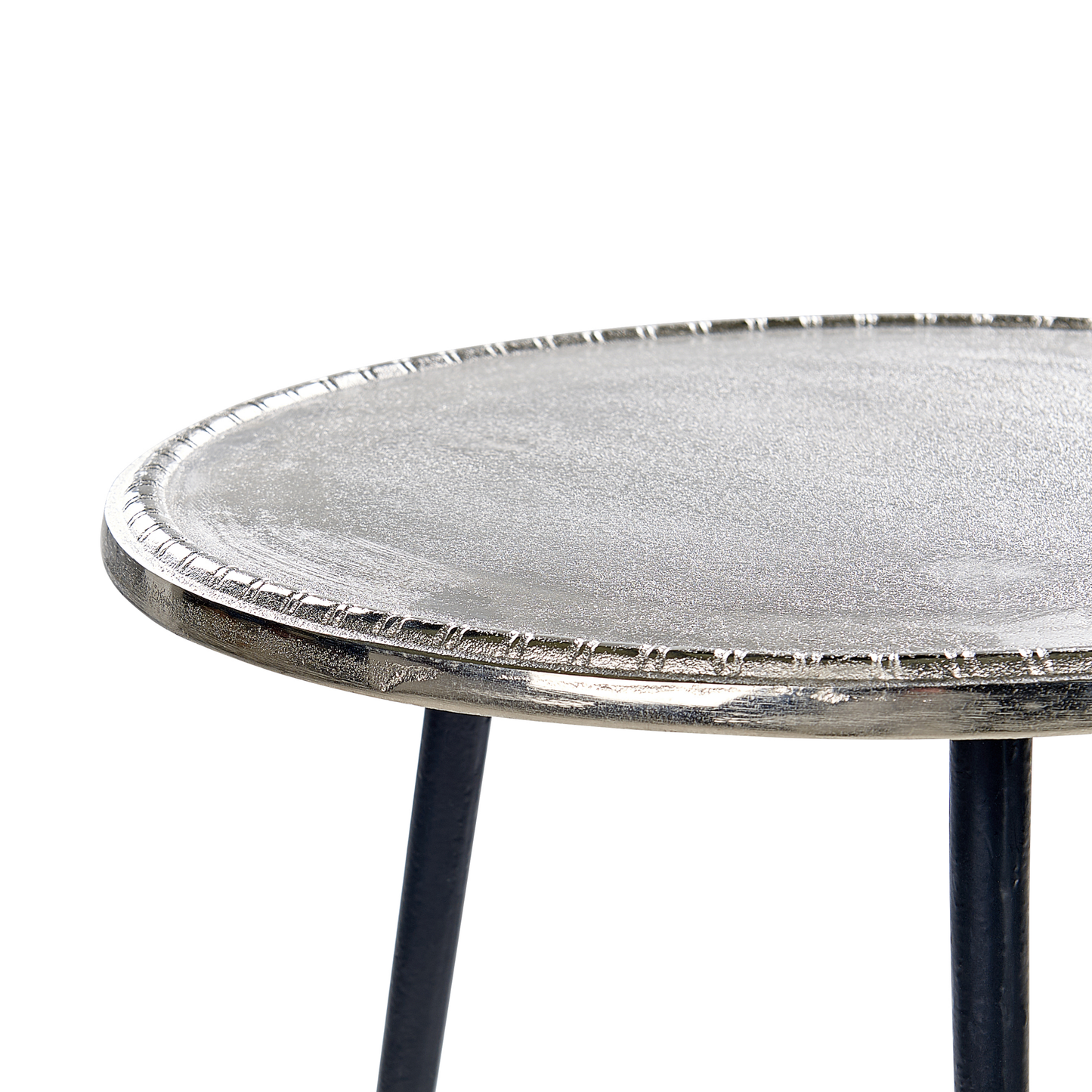 Beistelltisch silber / schwarz rund ⌀ 43 cm TELFER