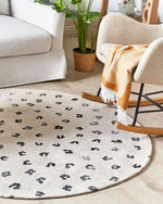 Teppich Baumwolle hellbeige Tiermotiv ⌀ 140 cm AFIS