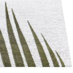 Teppich Baumwolle grün 140 x 200 cm Blättermuster Kurzflor BARZAH