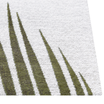 Teppich Baumwolle grün 200 x 300 cm Blättermuster Kurzflor BARZAH