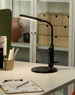 LED Schreibtischlampe CYGNUS mit Dimmer Metall Schwarz