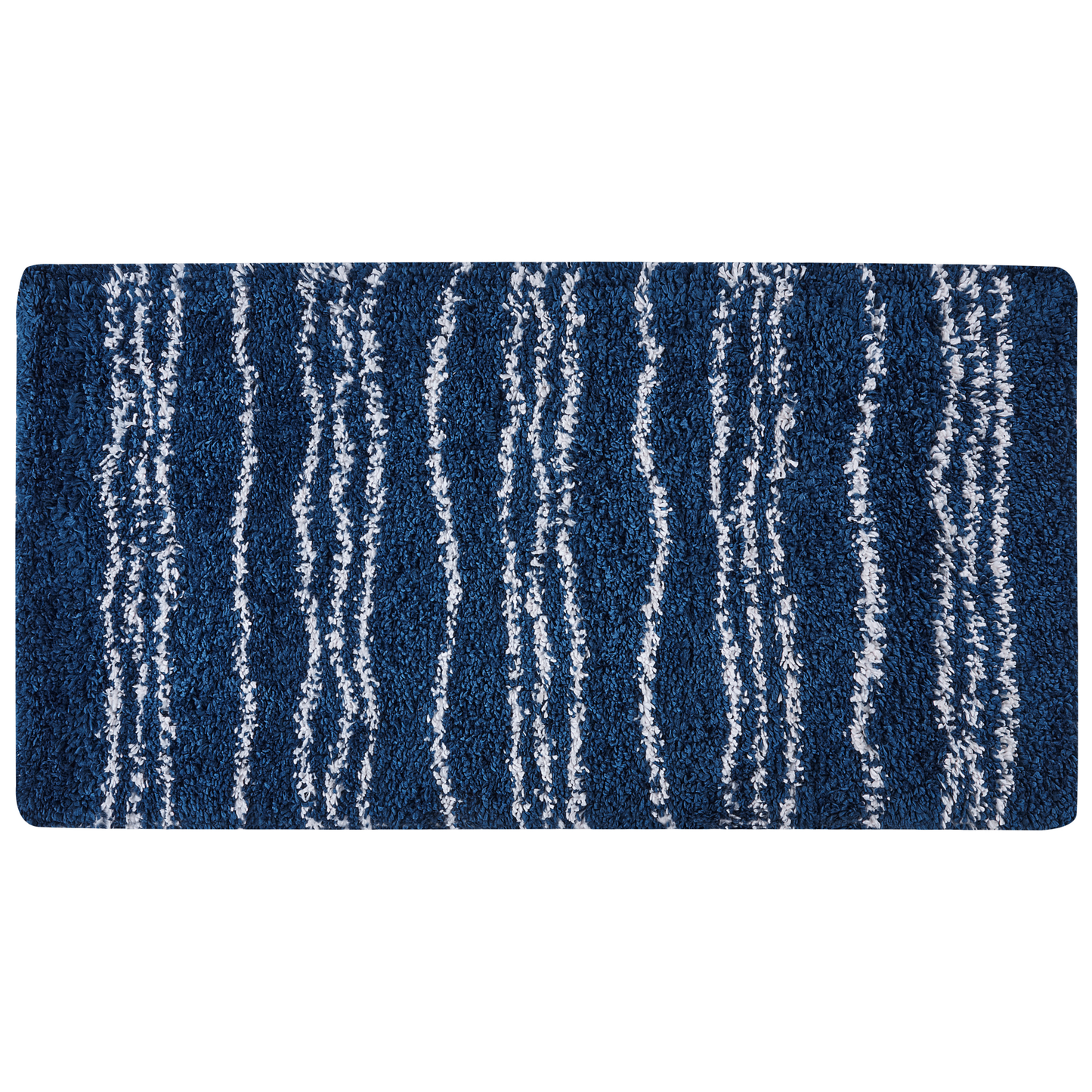 Teppich blau / weiss 80 x 150 cm Streifenmuster Shaggy TASHIR