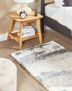 Teppich weiss / grau 80 x 150 cm Shaggy Langflor GORIS