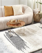 Teppich weiss / grau 160 x 230 cm abstarktes Muster Shaggy MARTUNI