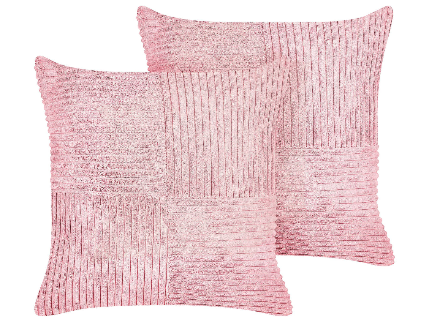 Dekokissen 2er Set MILLET Cord 43 x 43 cm Rosa Geometrisches Muster