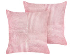 Dekokissen 2er Set MILLET Cord 43 x 43 cm Rosa Geometrisches Muster