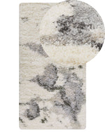 Teppich weiss / grau geometrisches Muster 80 x 150 cm Shaggy SEVAN