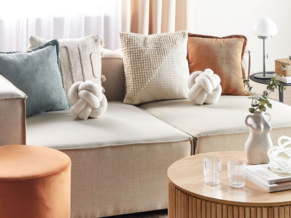 Dekokissen 2er Set MALNI Bouclé 19 x 19 cm Cremeweiss Ohne Muster