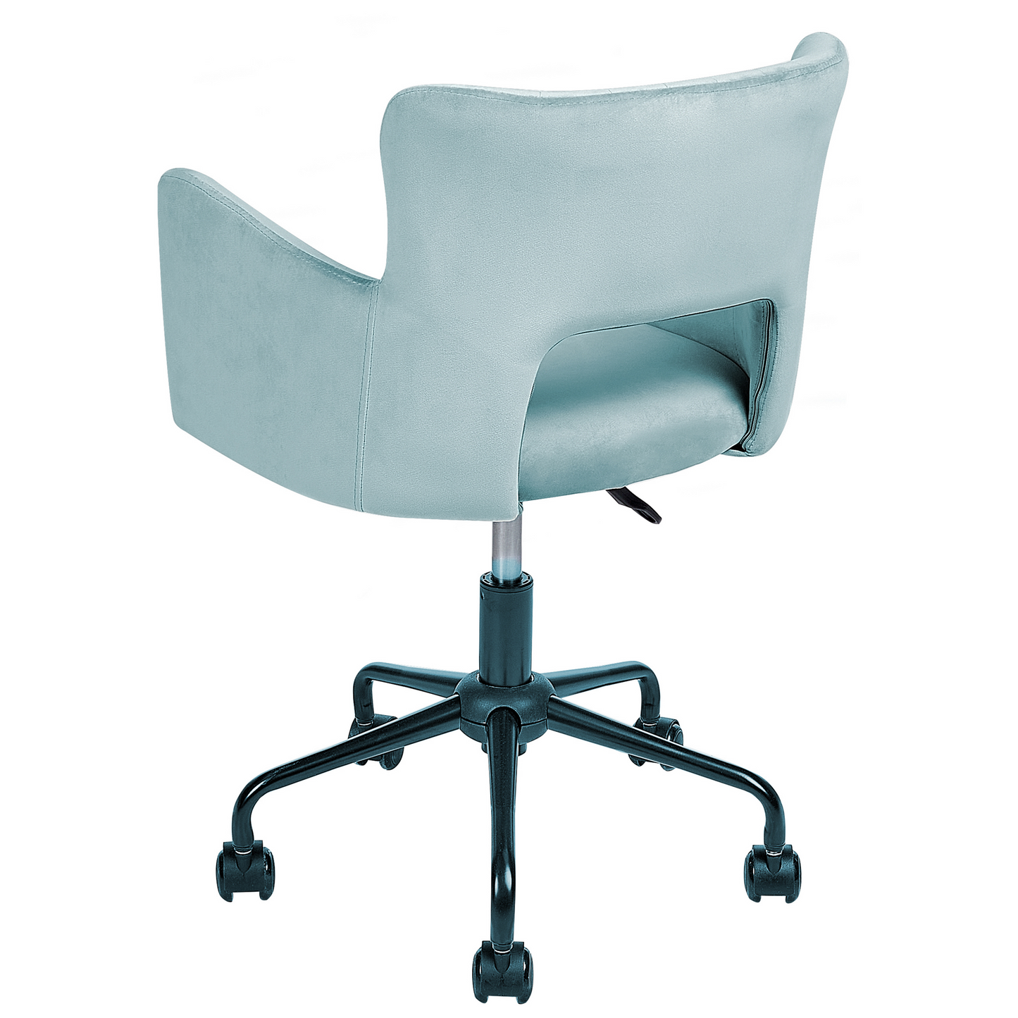 Bürostuhl Samtstoff hellblau höhenverstellbar SANILAC