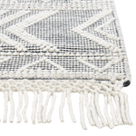 Teppich Wolle weiss / schwarz 160 x 230 cm geometrisches Muster PAZAR