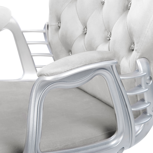 Bürostuhl drehbar PRINCESS Samtstoff Hellgrau