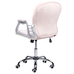 Bürostuhl drehbar PRINCESS Samtstoff Rosa