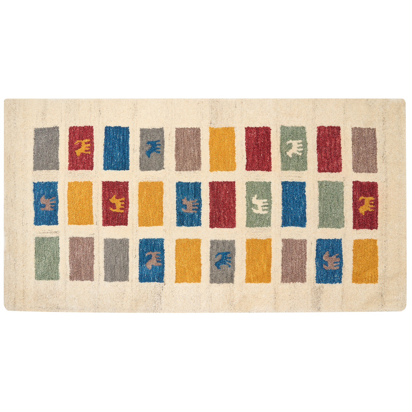 Gabbeh Teppich Wolle mehrfarbig 80 x 150 cm Hochflor MURATLI