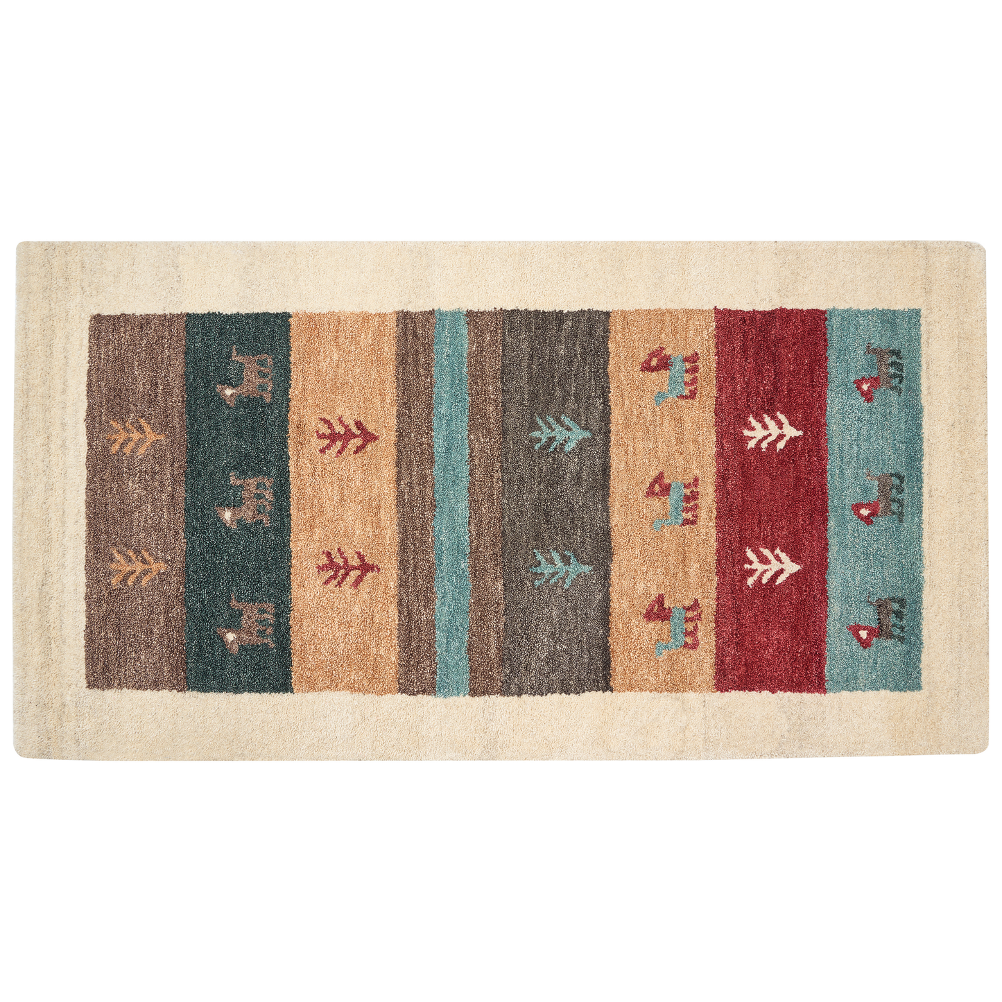 Gabbeh Teppich Wolle mehrfarbig 80 x 150 cm Hochflor SARILAR