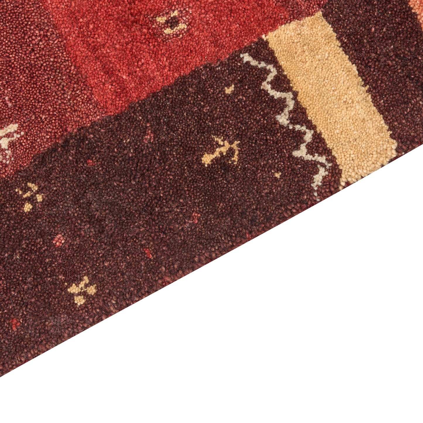 Gabbeh Teppich Wolle rot 80 x 150 cm Hochflor SINANLI