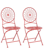 Gartenstuhl 2er Set SCARIO Metall Rot