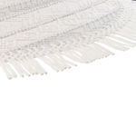Teppich Wolle beige ⌀ 140 cm Fransen Kurzflor BALTALAR