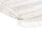 Teppich Wolle beige ⌀ 140 cm Fransen Kurzflor BALTALAR