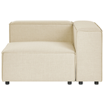3-Sitzer Ecksofa Leinen beige rechtsseitig mit Ottomane APRICA