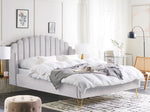 Bett mit Lattenrost Samtstoff AMBILLOU 160 x 200 cm Hellgrau
