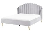 Bett mit Lattenrost Samtstoff AMBILLOU 160 x 200 cm Hellgrau