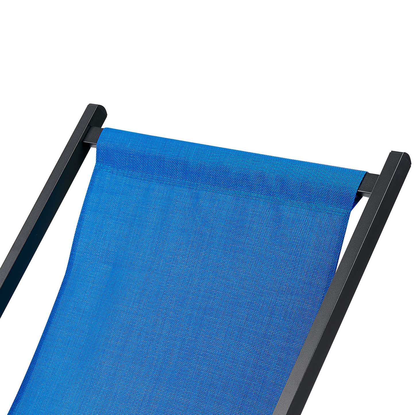 Liegestuhl Aluminium schwarz Textilbespannung blau LOCRI II