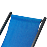 Liegestuhl Aluminium schwarz Textilbespannung blau LOCRI II