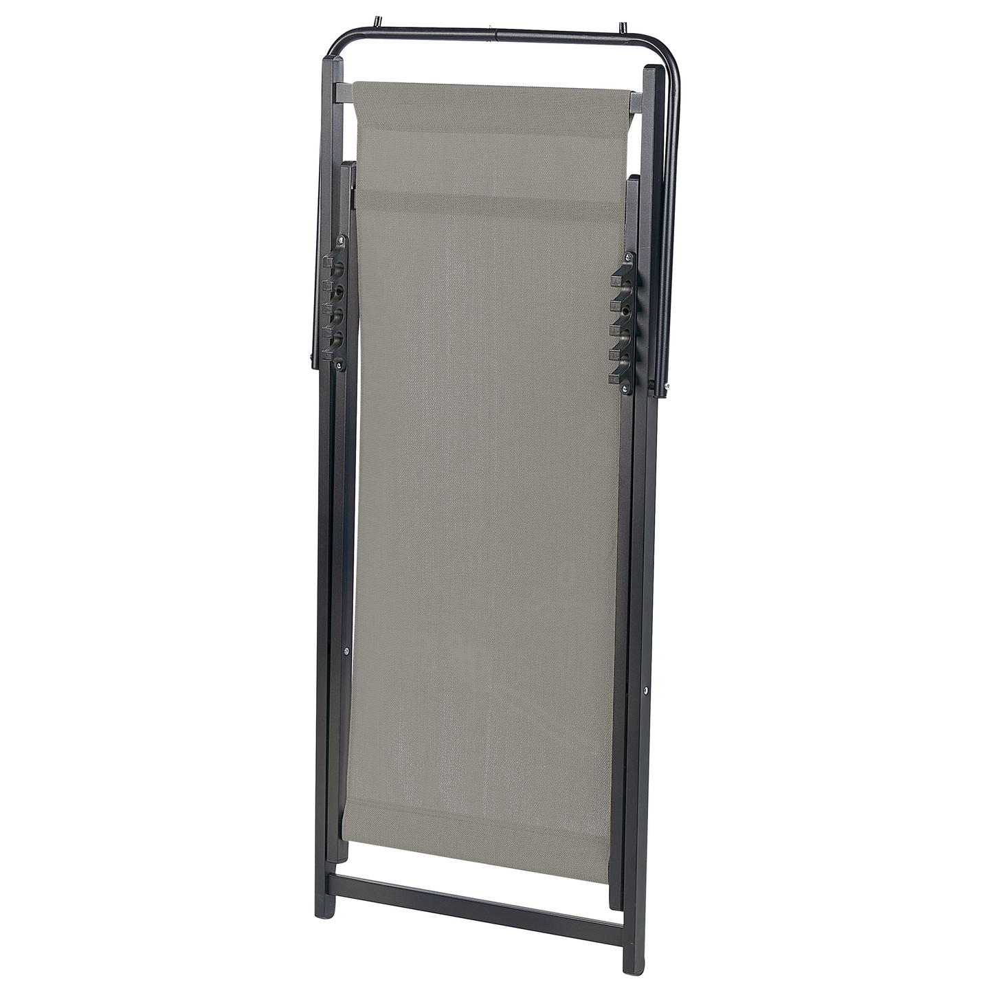 Liegestuhl Aluminium schwarz Textilbespannung grau LOCRI II