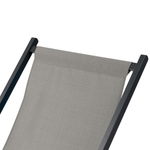 Liegestuhl Aluminium schwarz Textilbespannung grau LOCRI II