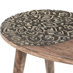 Beistelltisch 2er Set Mangoholz dunkelbraun oval KHETUA