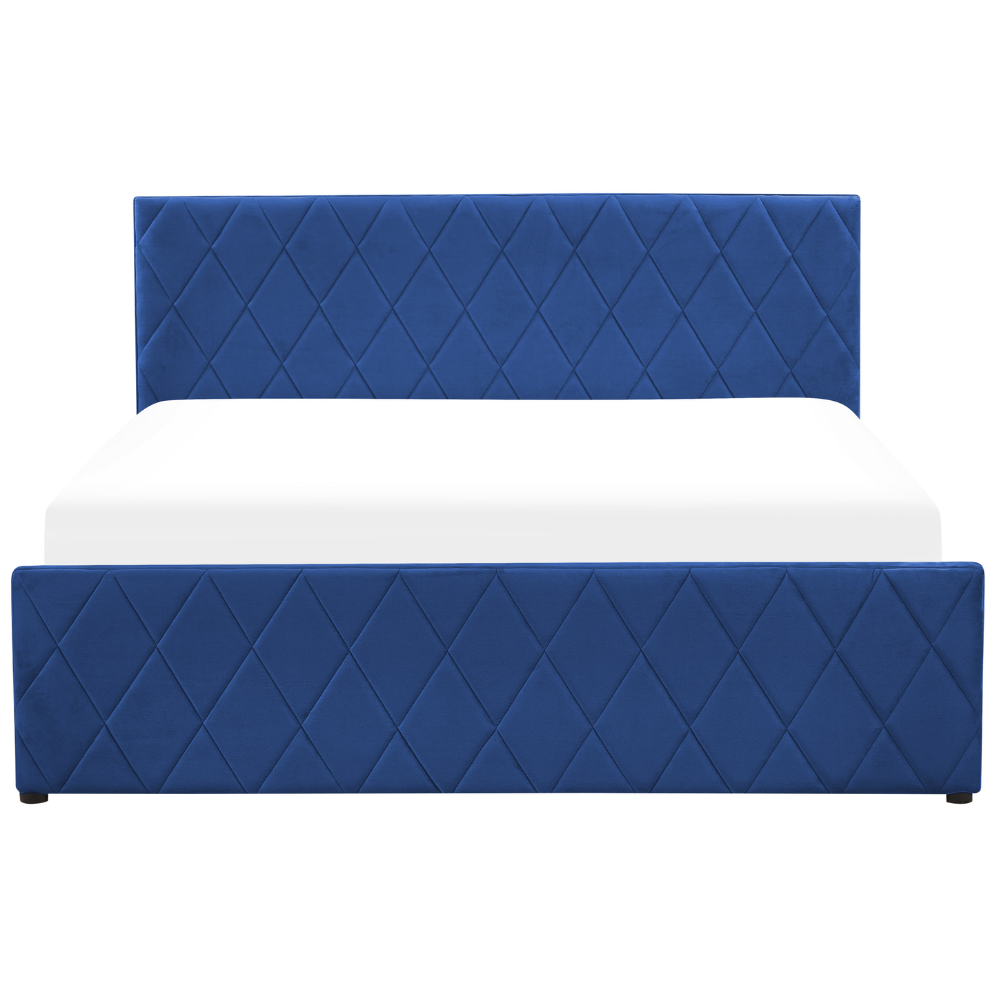 Bett mit Stauraum Samtstoff ROCHEFORT 160 x 200 cm Marineblau