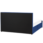Bett mit Stauraum Samtstoff ROCHEFORT 160 x 200 cm Marineblau