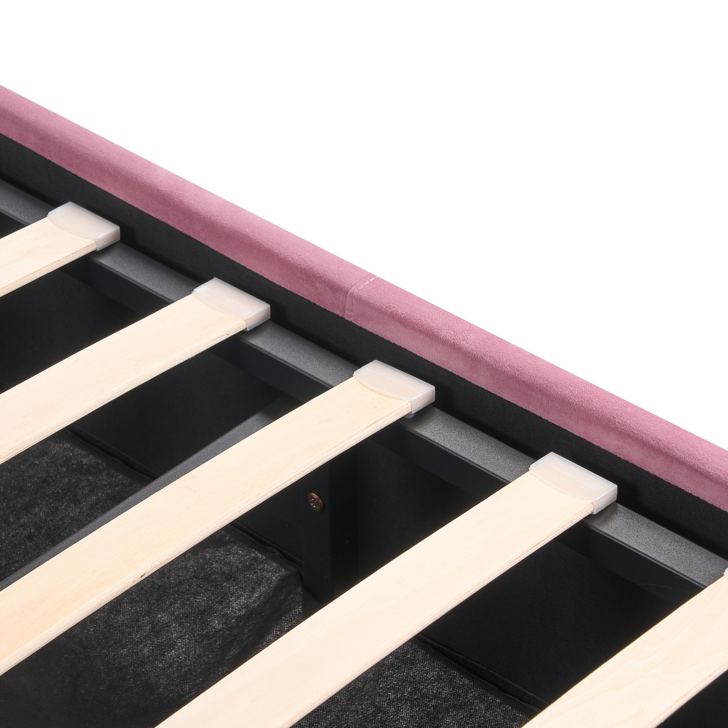 Bett mit Stauraum Samtstoff ROCHEFORT 160 x 200 cm Rosa