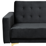 Modulsofa Samtstoff Schlaffunktion schwarz linksseitig ABERDEEN