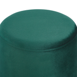 Pouf Samtstoff smaragdgrün / silber ⌀ 36 cm rund BRIGITTE