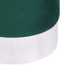 Pouf Samtstoff smaragdgrün / silber ⌀ 36 cm rund BRIGITTE