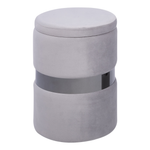 Pouf mit Stauraum Samtstoff hellgrau 2er Set DORIS