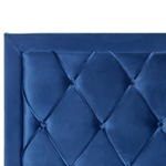 Bett mit Schubladen Samtstoff LIEVIN 140 x 200 cm Marineblau