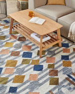 Kelim Teppich Wolle mehrfarbig 160 x 230 cm geometrisches Muster Kurzflor KASAKH