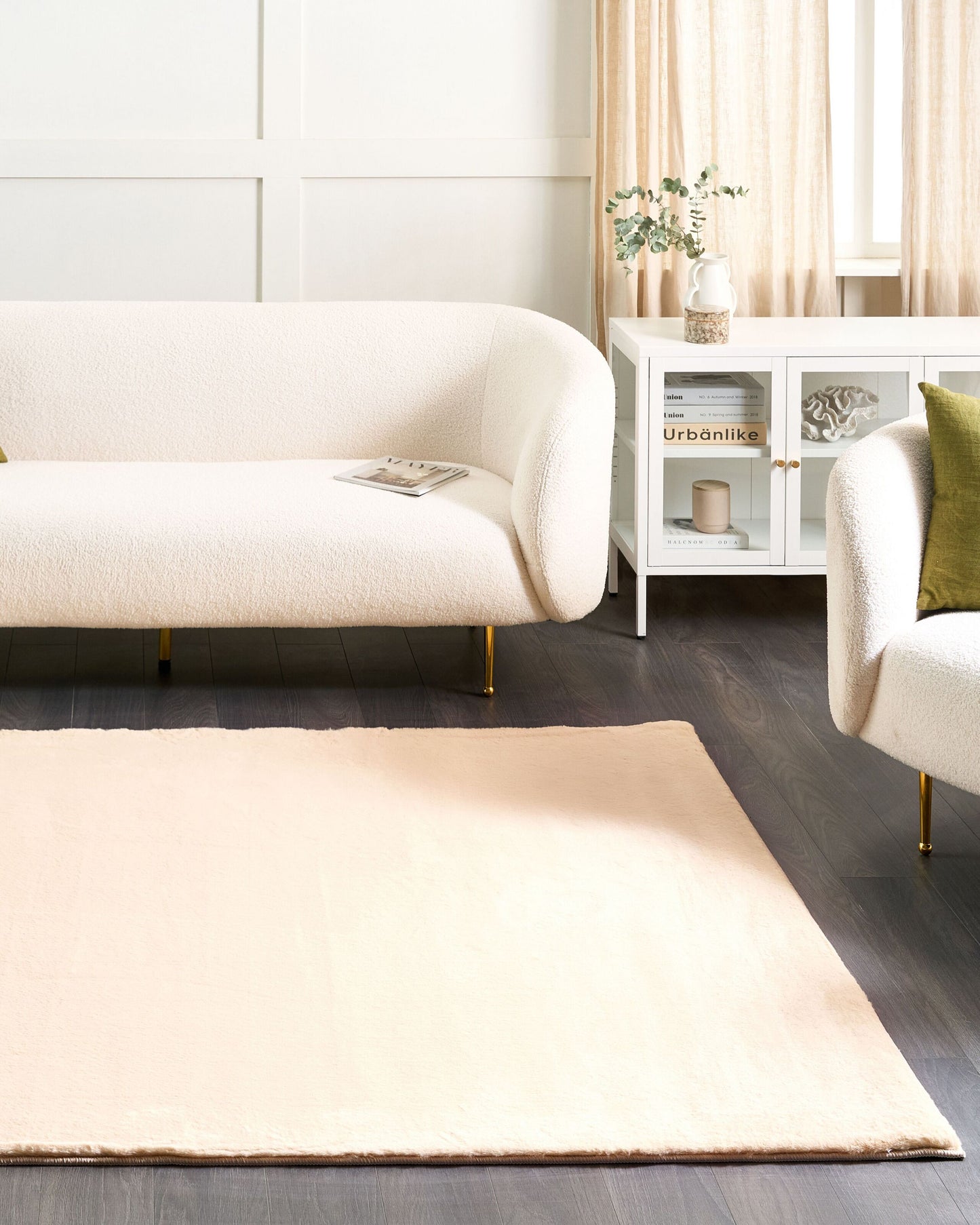 Kunstfellteppich Kaninchen beige 160 x 230 cm MIRPUR