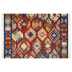 Kelim Teppich Wolle mehrfarbig 160 x 230 cm orientalisches Muster Kurzflor JRVESH
