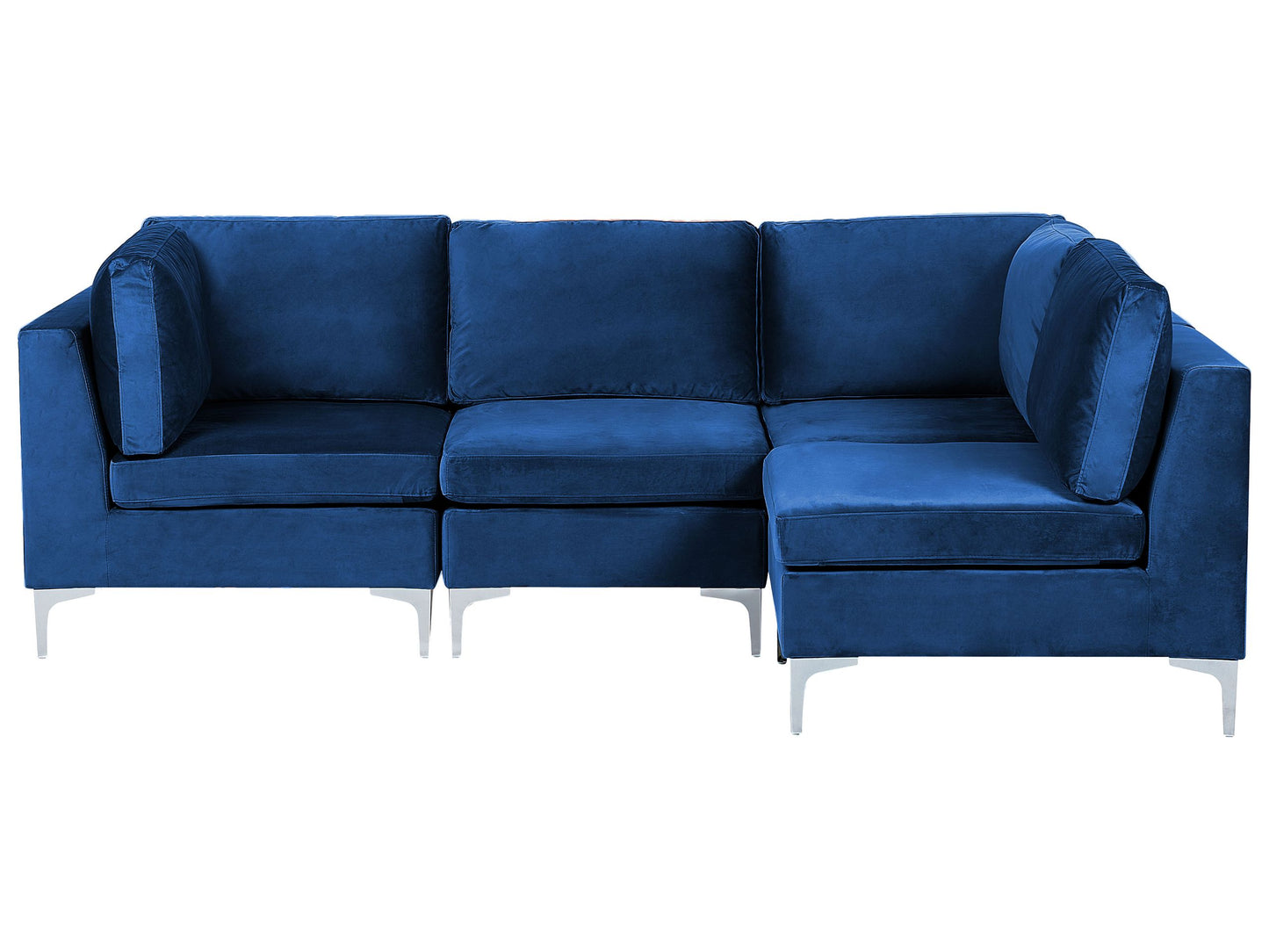 4-Sitzer Ecksofa Samtstoff marineblau linksseitig EVJA