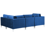 4-Sitzer Ecksofa Samtstoff marineblau linksseitig EVJA