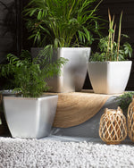 Set mit 2 Blumentöpfen ASTRAS Stein 35 cm Silber