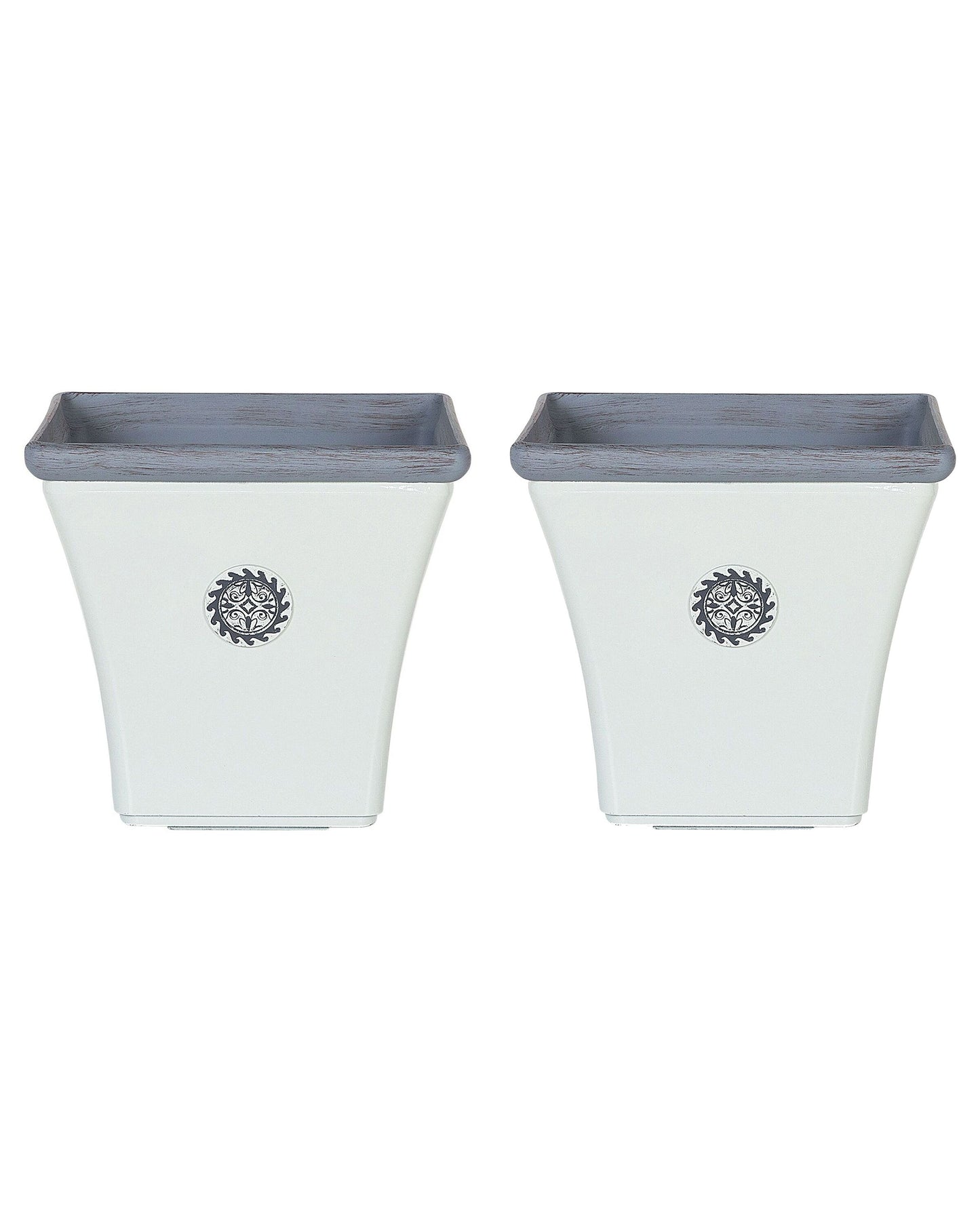 Set mit 2 Blumentöpfen ELATEIA Stein 32 cm Weiss