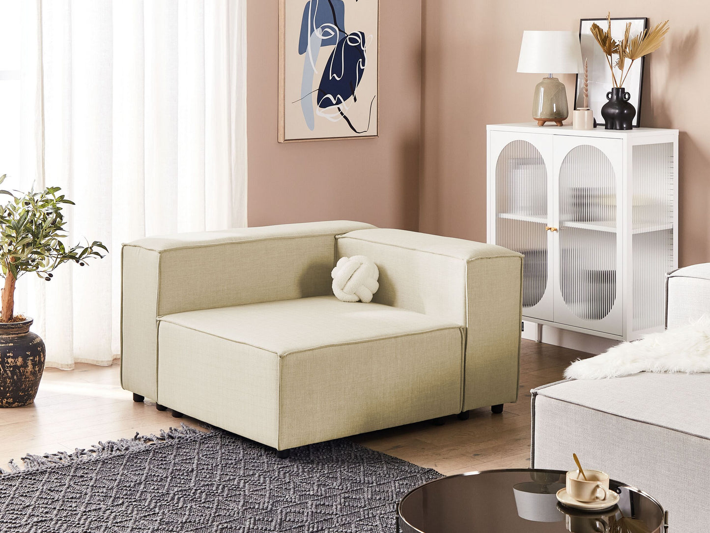 Ecksessel Leinen beige APRICA