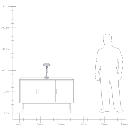 Tischleuchte CAPARO Metall Hellgrau