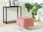 Pouf rosa Samtstoff 45 x 45 cm DAYTON