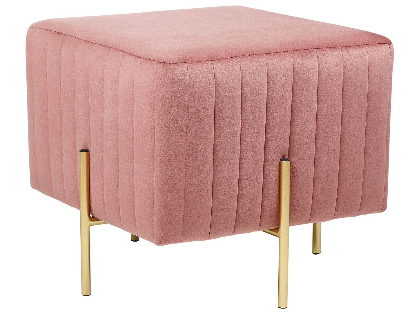 Pouf rosa Samtstoff 45 x 45 cm DAYTON