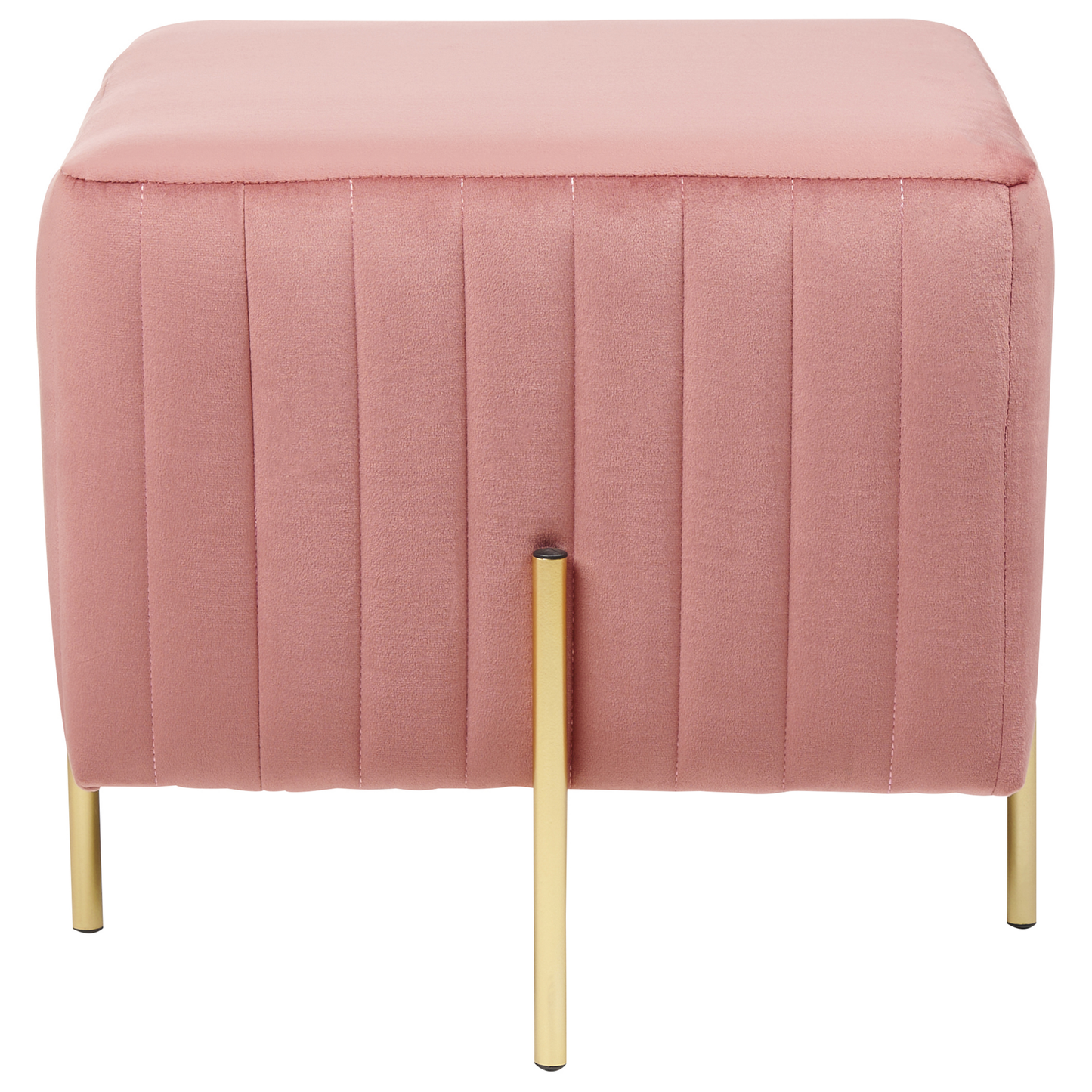 Pouf rosa Samtstoff 45 x 45 cm DAYTON